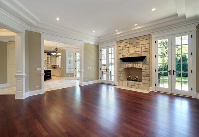 exotic tigerwood wood flooring in a traditional dining room