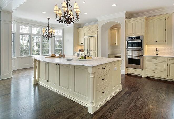 bright and airy dining room with laminate floor in Hilliard, OH